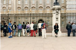 Dec. 1991: Upon landing at Heathrow, we took the Tube so I could get my first glimpse of Buckingham Palace before going on to Wales.